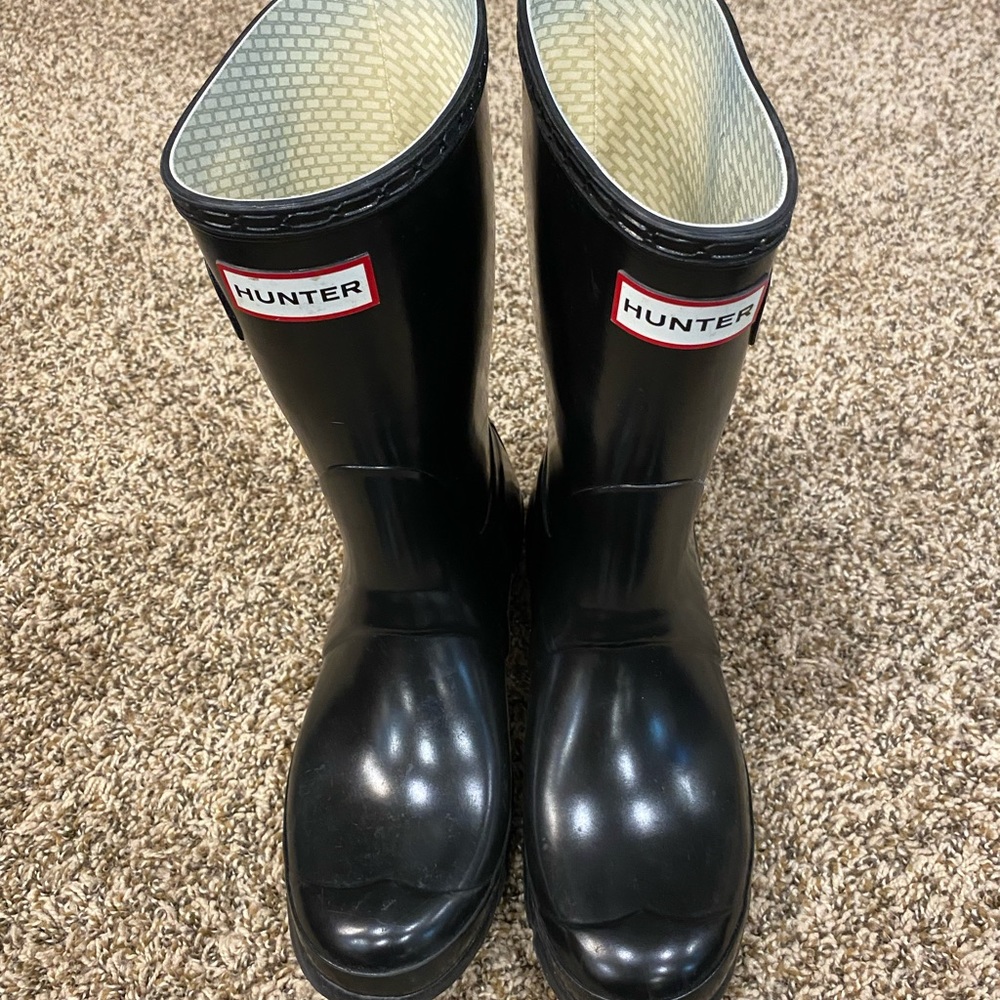 Hunter classic gloss black boots size 7